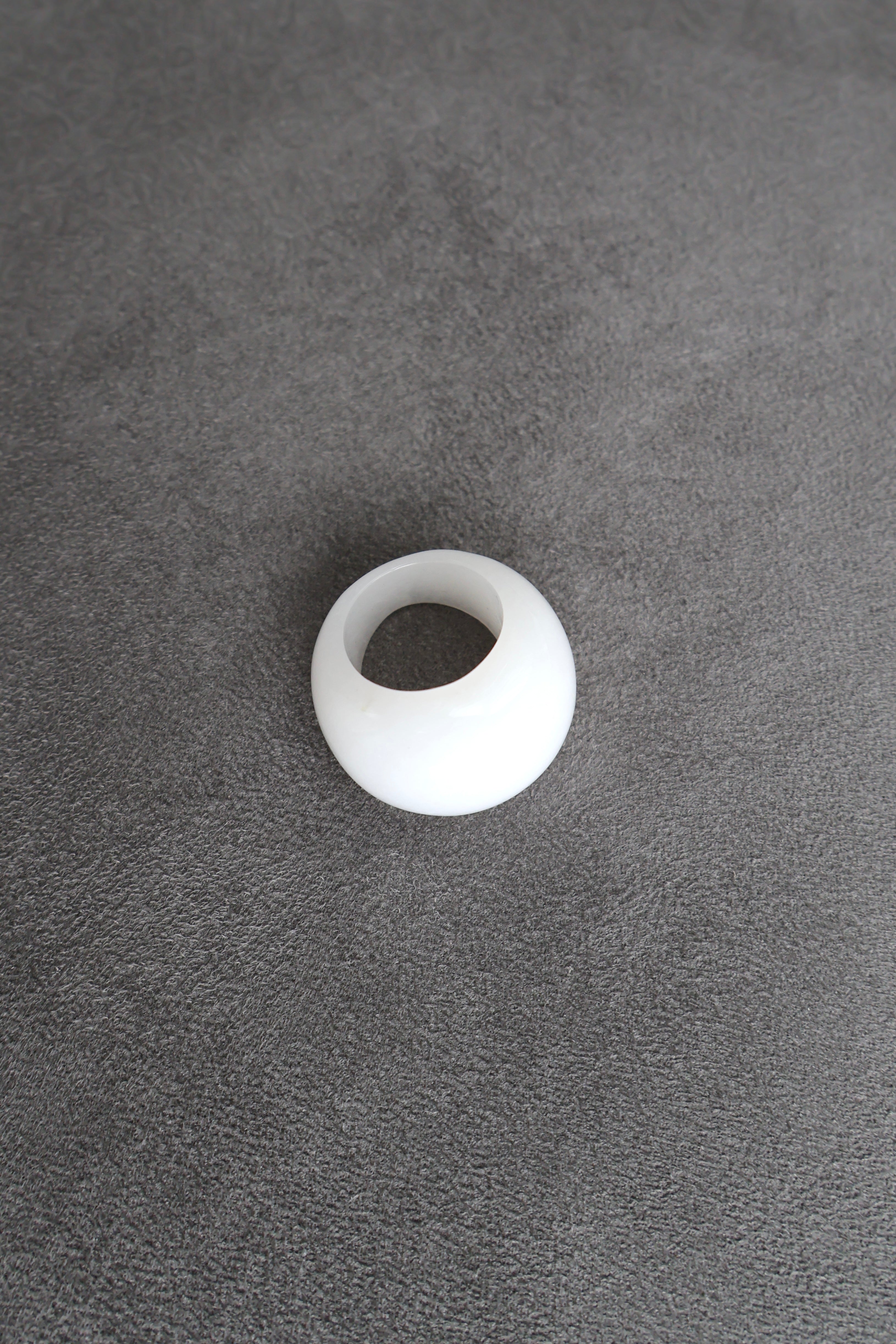 Forma Stone Ring in White Jade