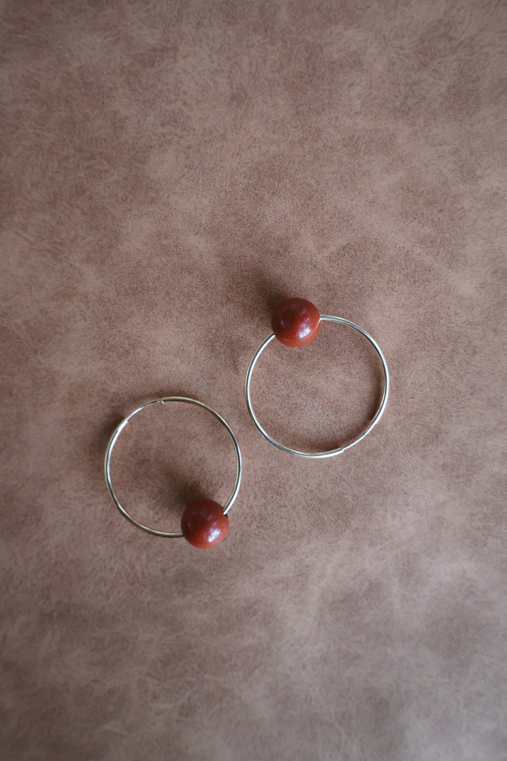 Red Jasper Hoop Earrings