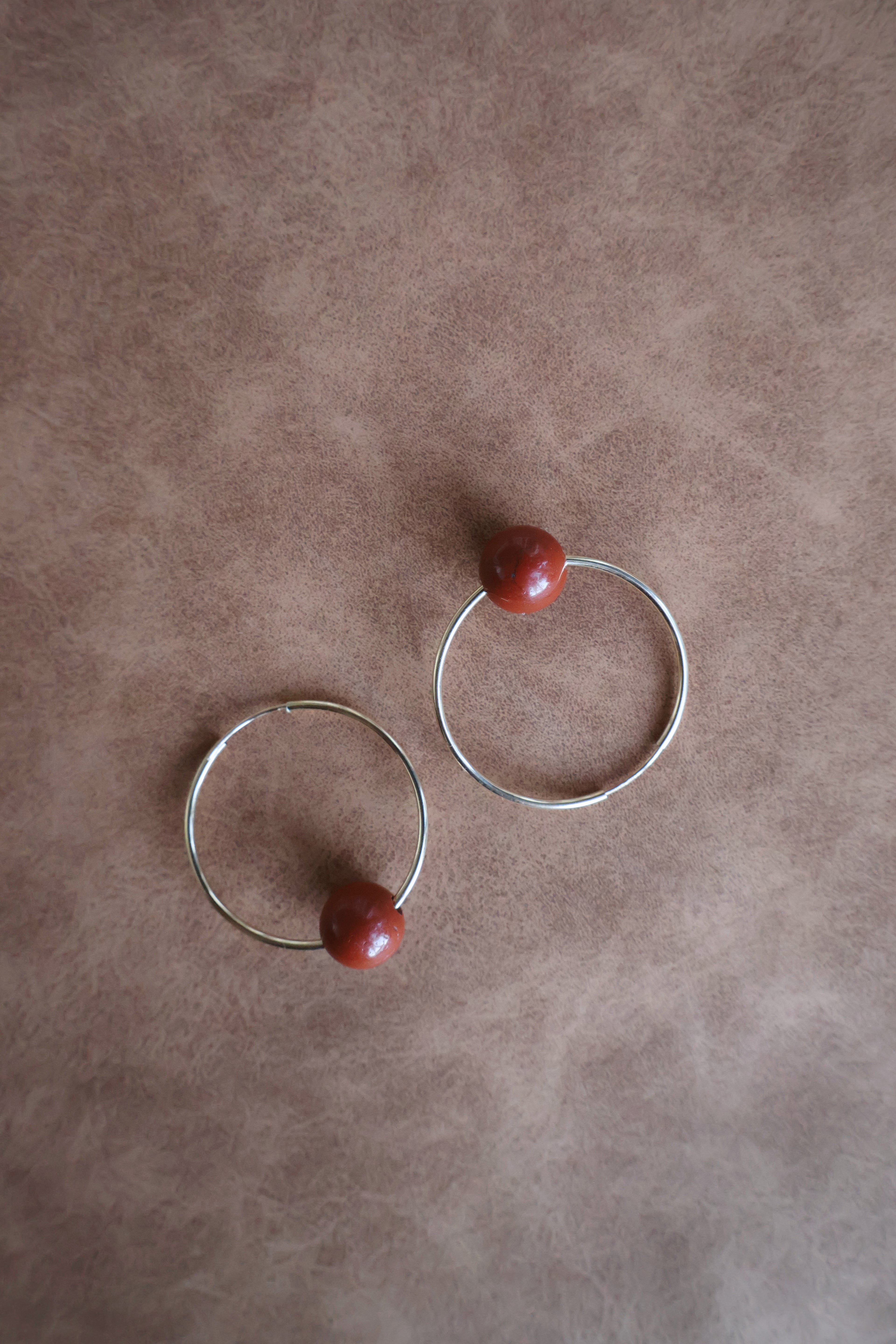 Red Jasper Hoop Earrings